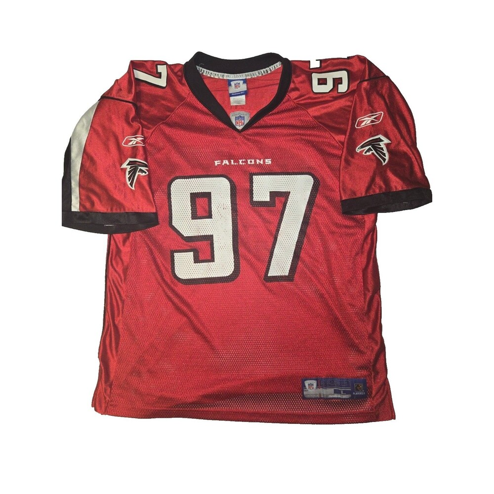 Patrick Kerney #97 Atlanta Falcons Reebok NFL Jersey Red Men's Large L Vintage